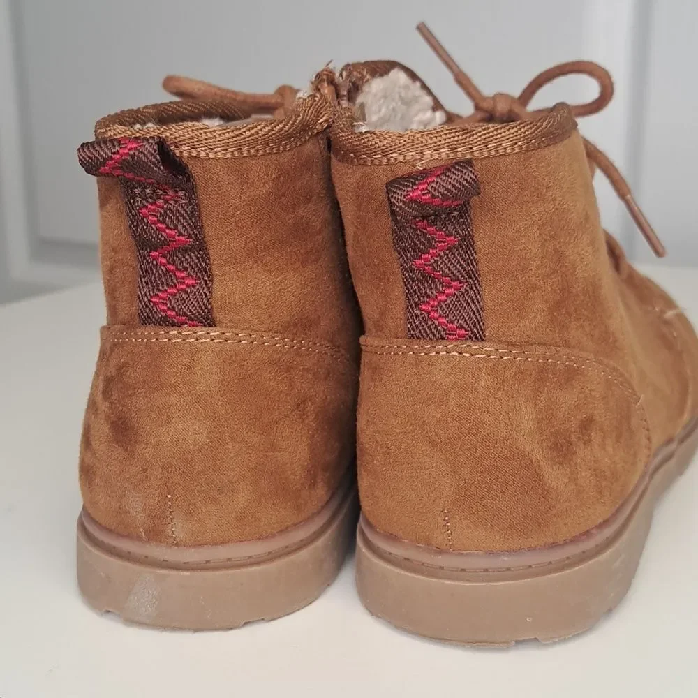 Girl's Tan Suede lined Ankle Boots